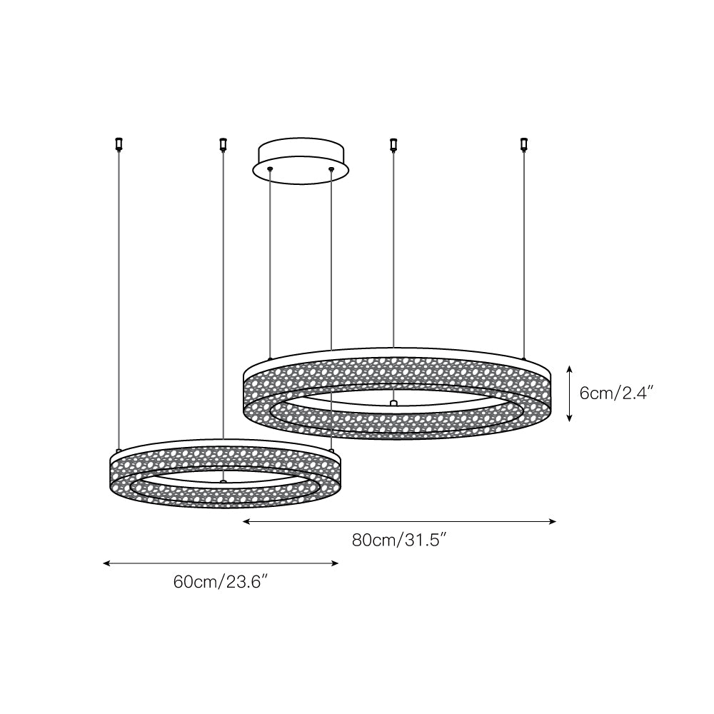 Idyll Chandelier Rond LED Métal Résine Minimaliste Moderne - Neutralighting