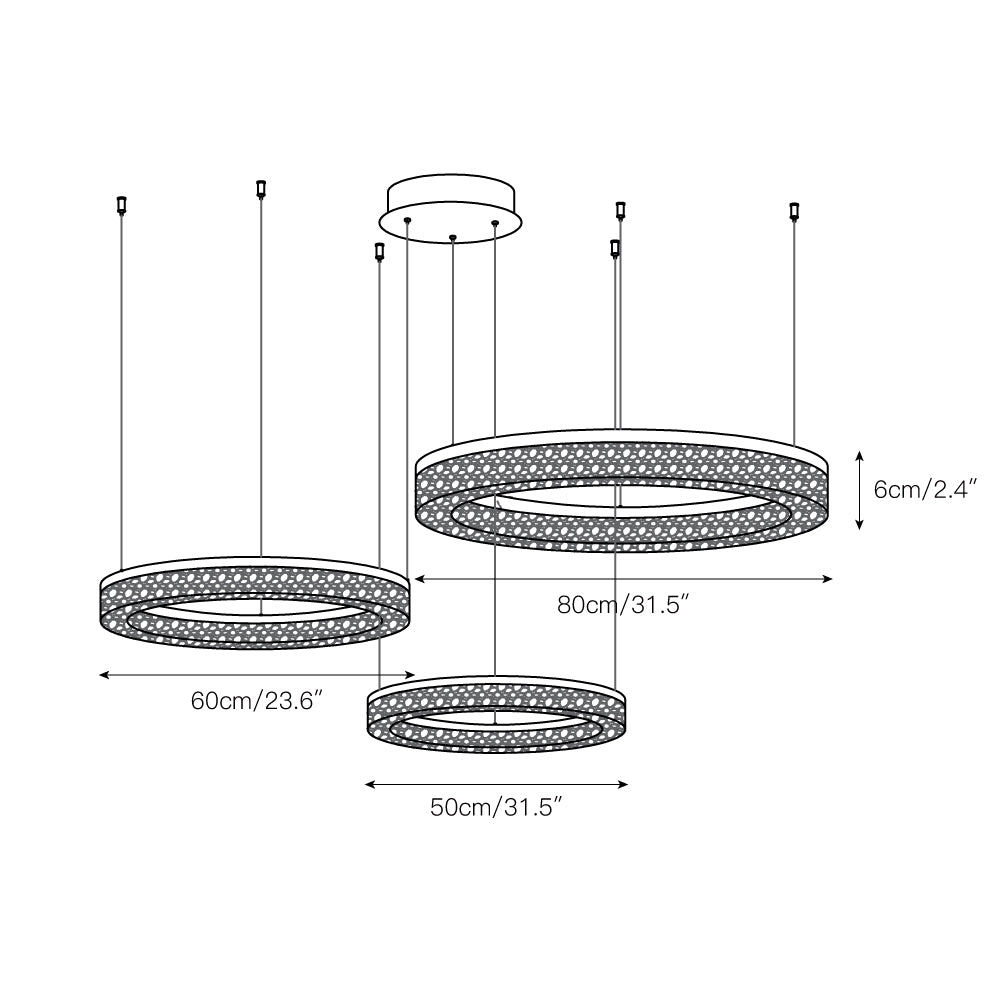 Idyll Chandelier Rond LED Métal Résine Minimaliste Moderne - Neutralighting