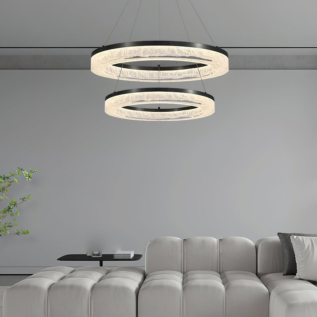 Idyll Chandelier Rond LED Métal Résine Minimaliste Moderne - Neutralighting