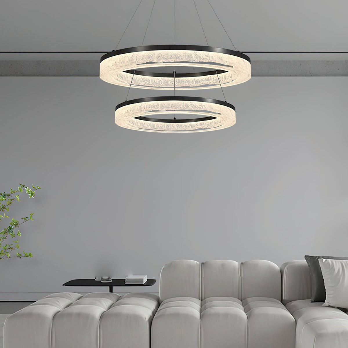 Idyll Chandelier Rond LED Métal Résine Minimaliste Moderne - Neutralighting