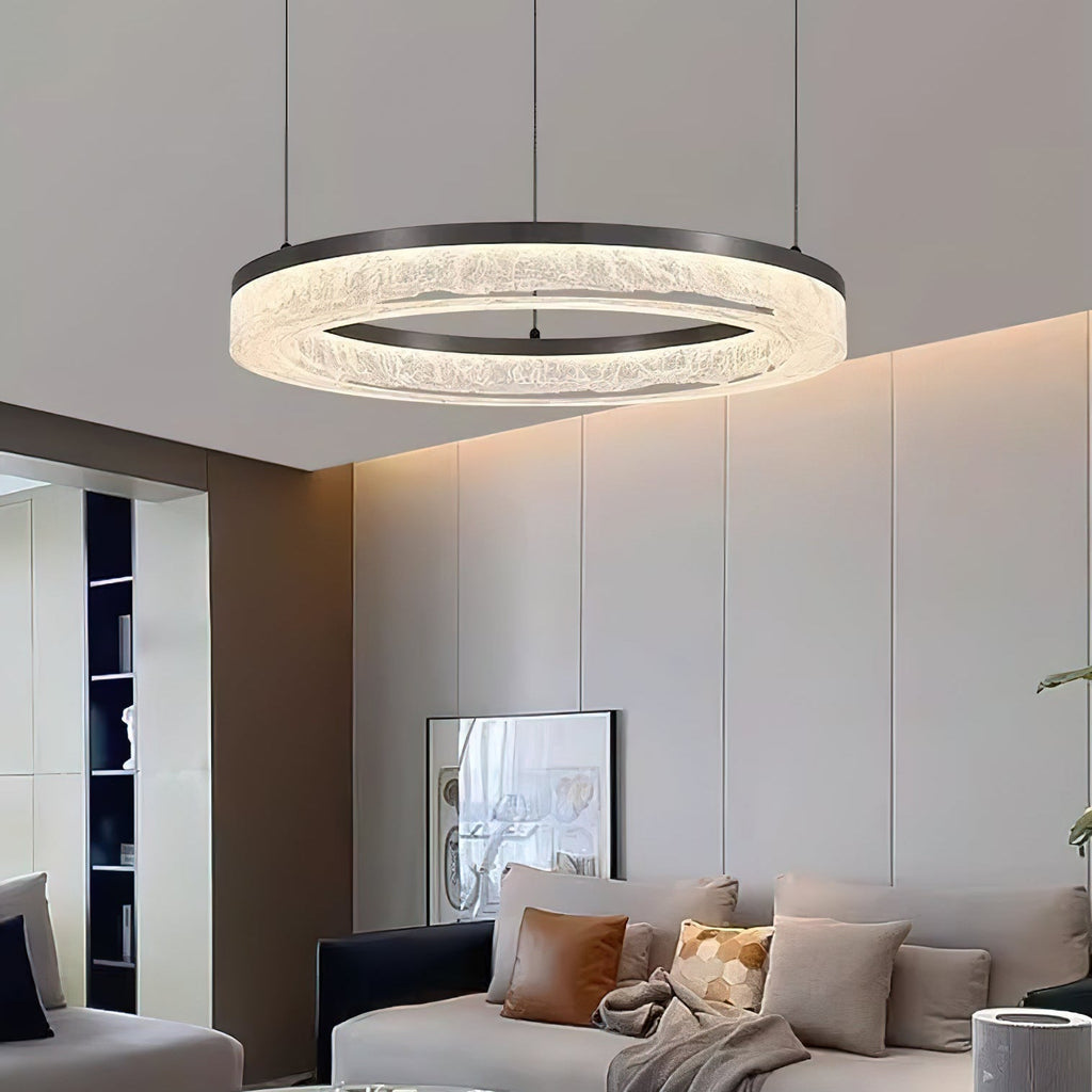 Idyll Chandelier Rond LED Métal Résine Minimaliste Moderne - Neutralighting