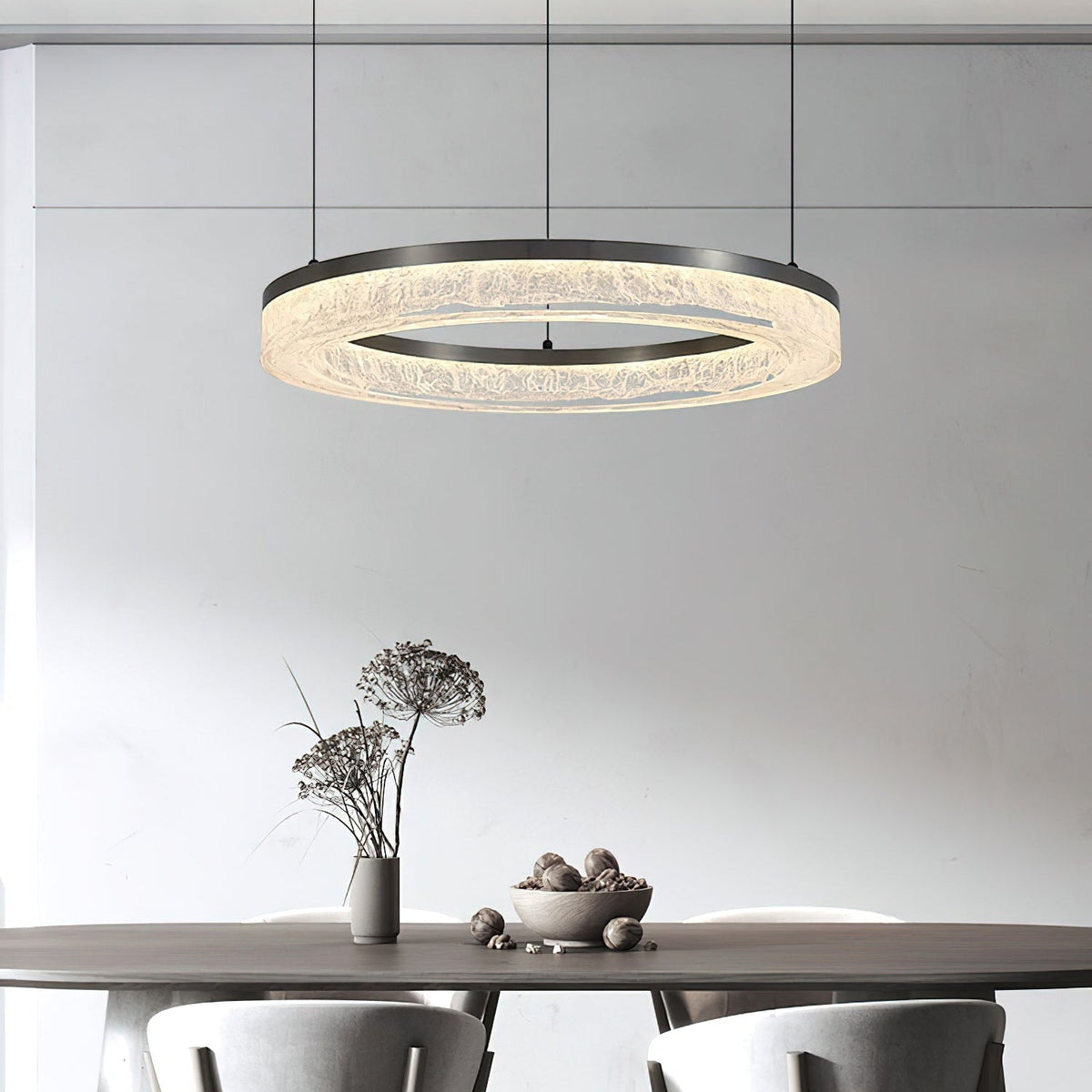 Idyll Chandelier Rond LED Métal Résine Minimaliste Moderne - Neutralighting