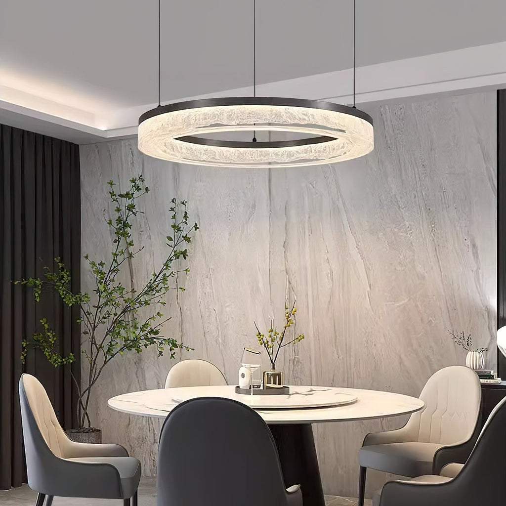 Idyll Chandelier Rond LED Métal Résine Minimaliste Moderne - Neutralighting