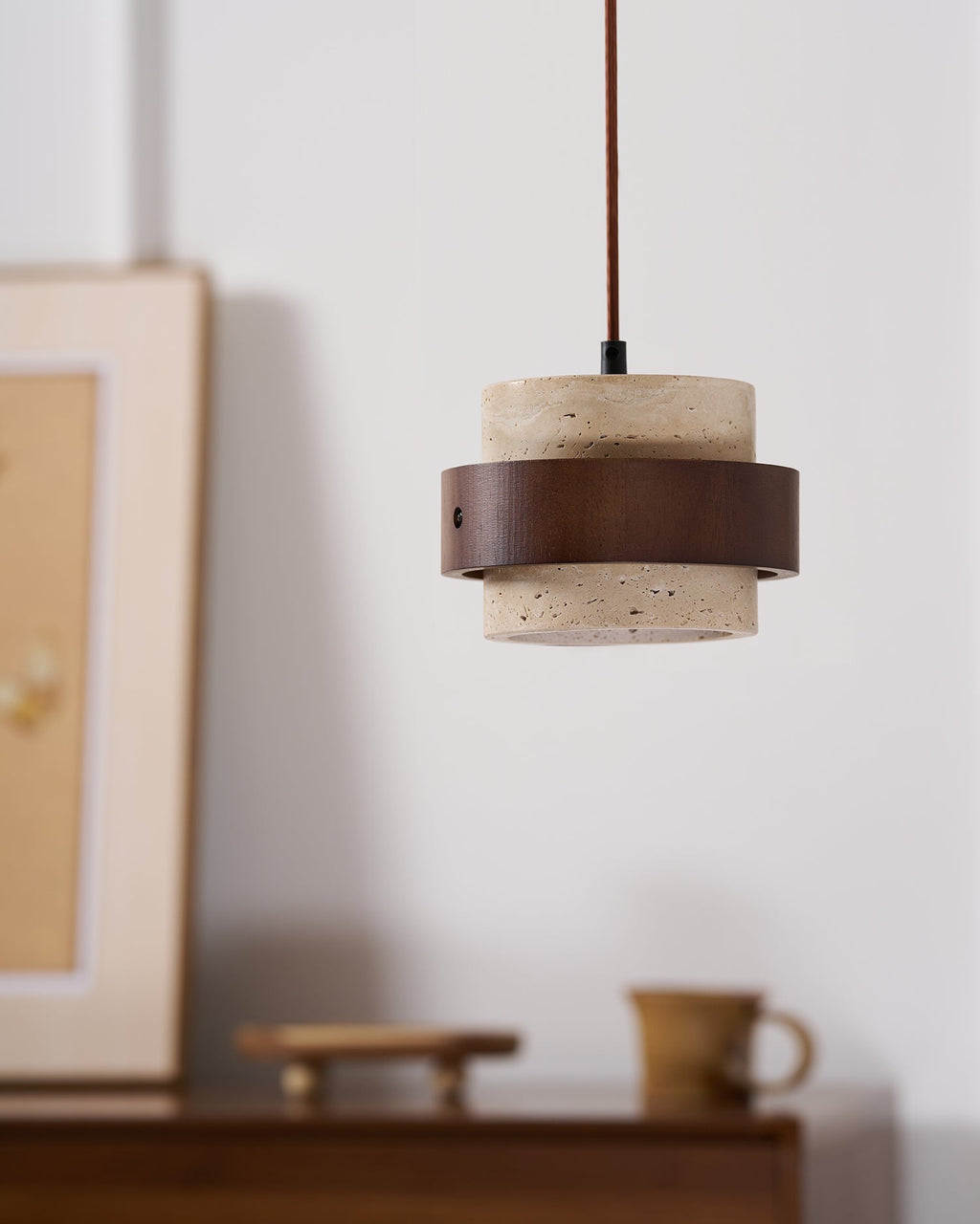 Cumirora Suspension Cylindre Superposé en Travertin - Neutralighting