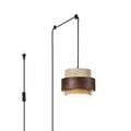 Avone Suspension à brancher en travertin et noyer - Neutralighting