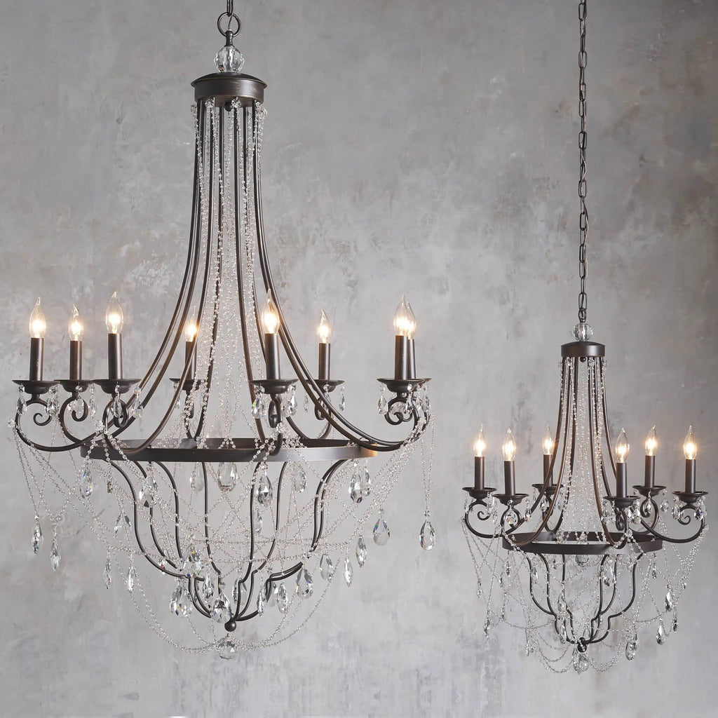 Luster Chandelier Métal Cristal Industriel Traditionnel Vintage - Neutralighting