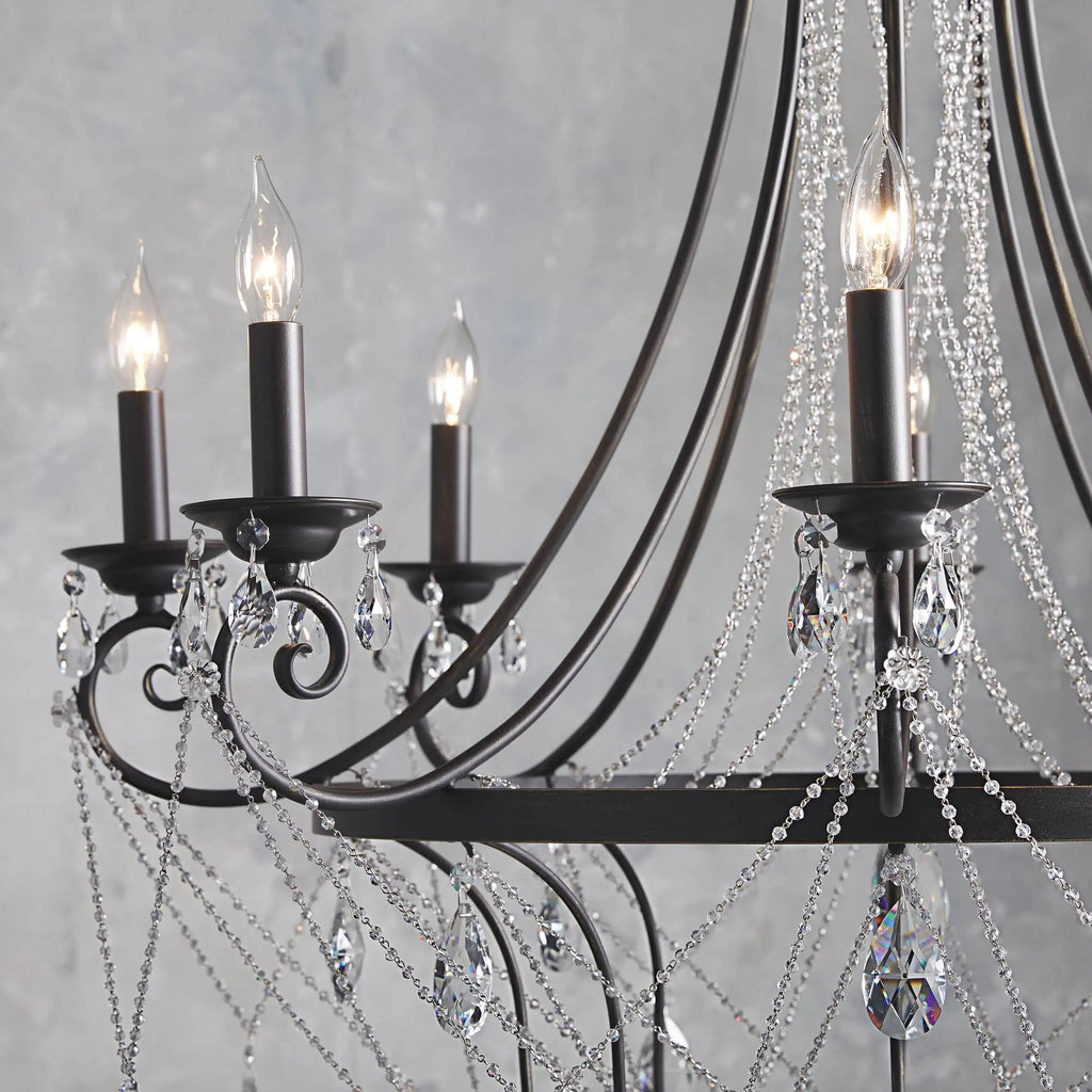 Luster Chandelier Métal Cristal Industriel Traditionnel Vintage - Neutralighting