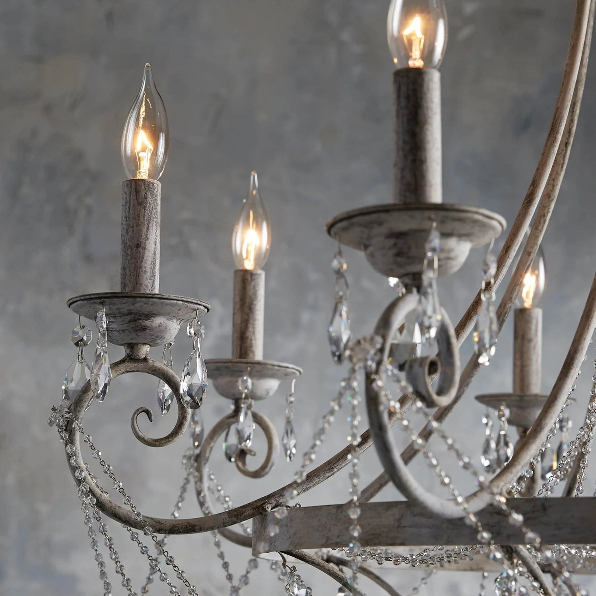 Luster Chandelier Métal Cristal Industriel Traditionnel Vintage - Neutralighting