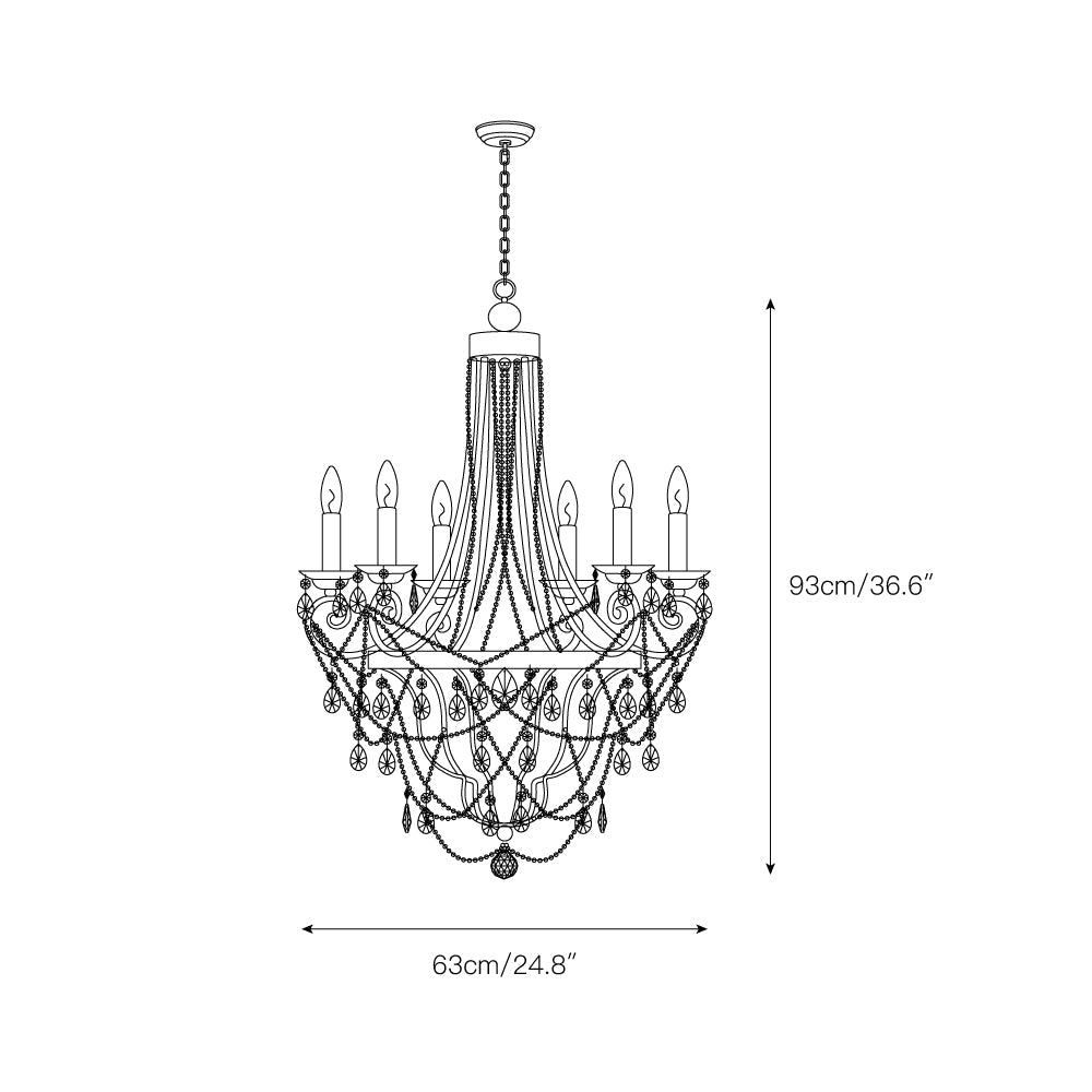 Luster Chandelier Métal Cristal Industriel Traditionnel Vintage - Neutralighting
