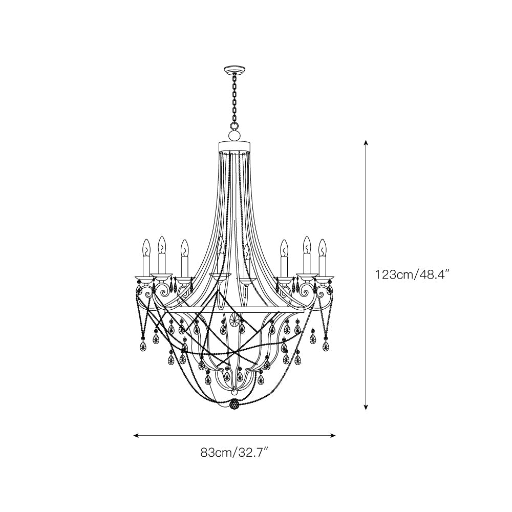 Luster Chandelier Métal Cristal Industriel Traditionnel Vintage - Neutralighting