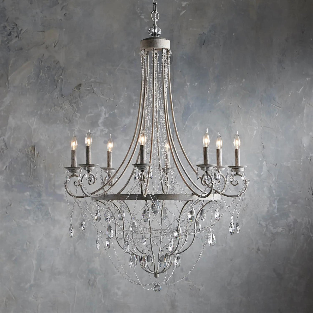 Luster Chandelier Métal Cristal Industriel Traditionnel Vintage - Neutralighting