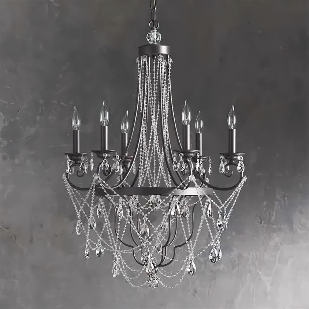 Luster Chandelier Métal Cristal Industriel Traditionnel Vintage - Neutralighting