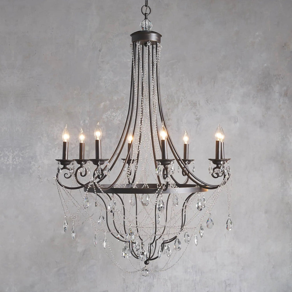 Luster Chandelier Métal Cristal Industriel Traditionnel Vintage - Neutralighting