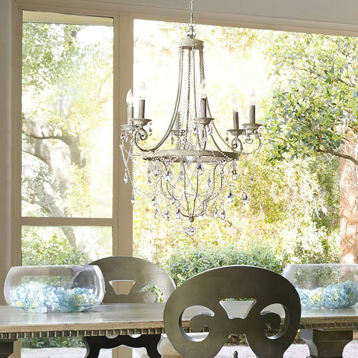 Luster Chandelier Métal Cristal Industriel Traditionnel Vintage - Neutralighting