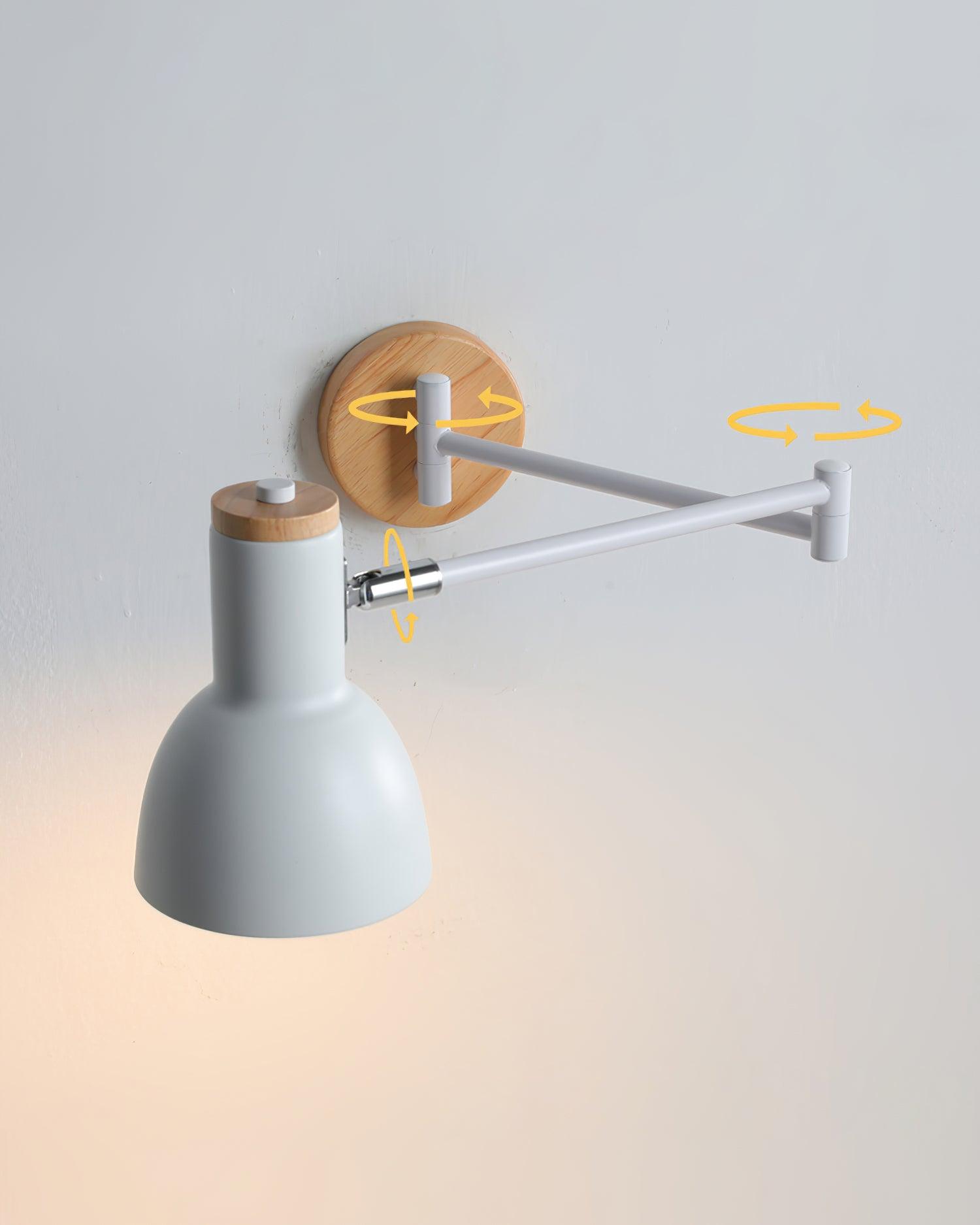 Applique Murale Réglable Cône Ombre Bois Base Moderne - Neutralighting