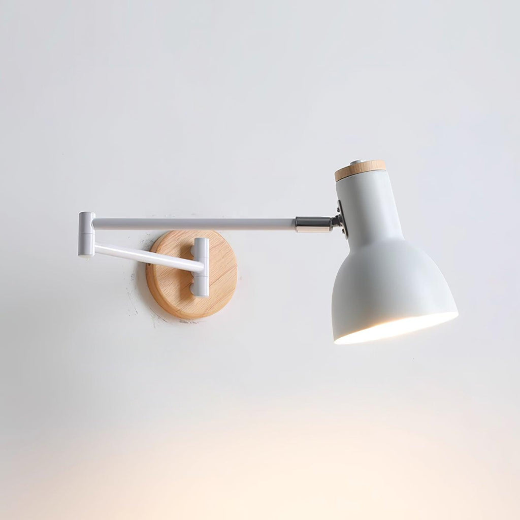 Applique Murale Réglable Cône Ombre Bois Base Moderne - Neutralighting