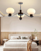Lustra Chandelier Élégant en Chrome et Noyer - Neutralighting