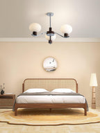 Lustra Chandelier Élégant en Chrome et Noyer - Neutralighting