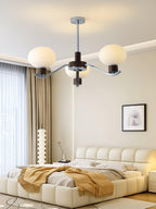 Lustra Chandelier Élégant en Chrome et Noyer - Neutralighting
