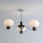 Lustra Chandelier Élégant en Chrome et Noyer - Neutralighting