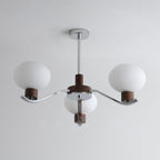 Lustra Chandelier Élégant en Chrome et Noyer - Neutralighting
