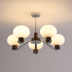 Lustra Chandelier Élégant en Chrome et Noyer - Neutralighting