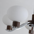 Lustra Chandelier Élégant en Chrome et Noyer - Neutralighting