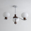 Lustra Chandelier Élégant en Chrome et Noyer - Neutralighting