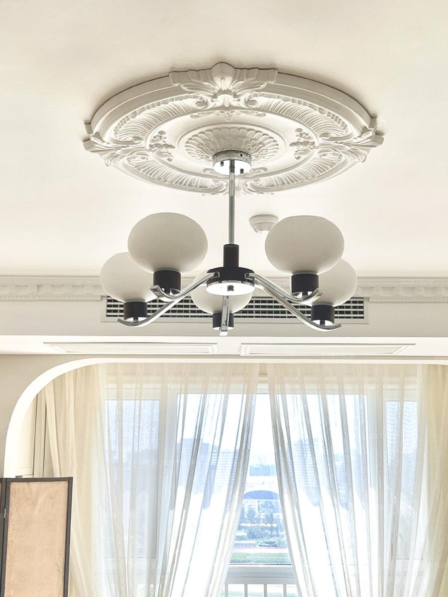 Lustra Chandelier Élégant en Chrome et Noyer - Neutralighting