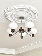 Lustra Chandelier Élégant en Chrome et Noyer - Neutralighting
