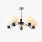 Lustra Chandelier Élégant en Chrome et Noyer - Neutralighting