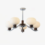 Lustra Chandelier Élégant en Chrome et Noyer - Neutralighting