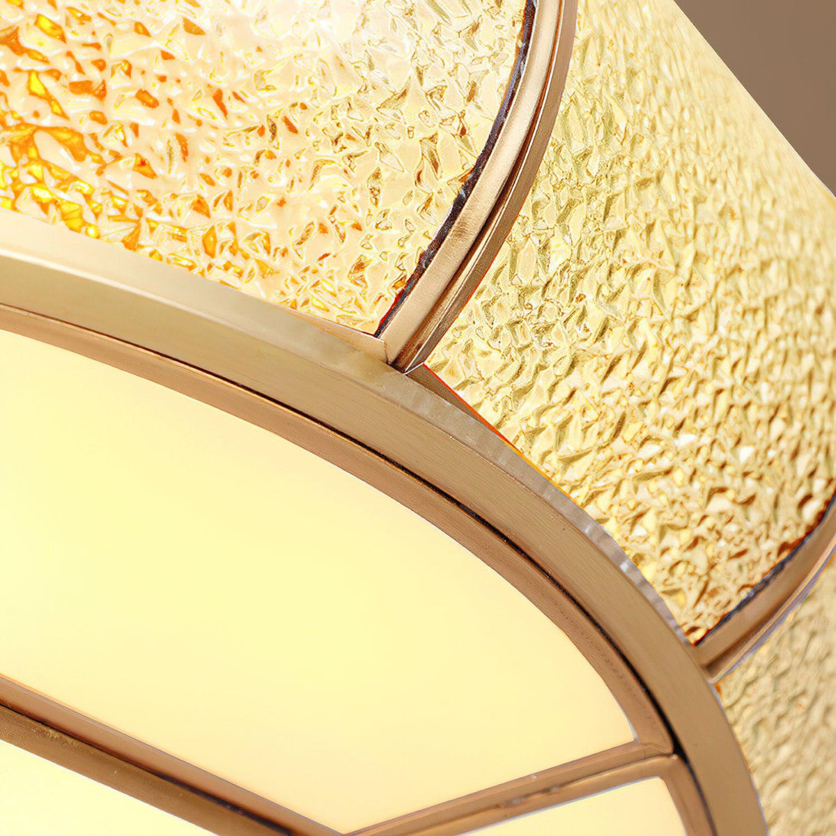Ulrinara Postmoderne Luxe Tambour Laiton Verre Plafonnier - Neutralighting
