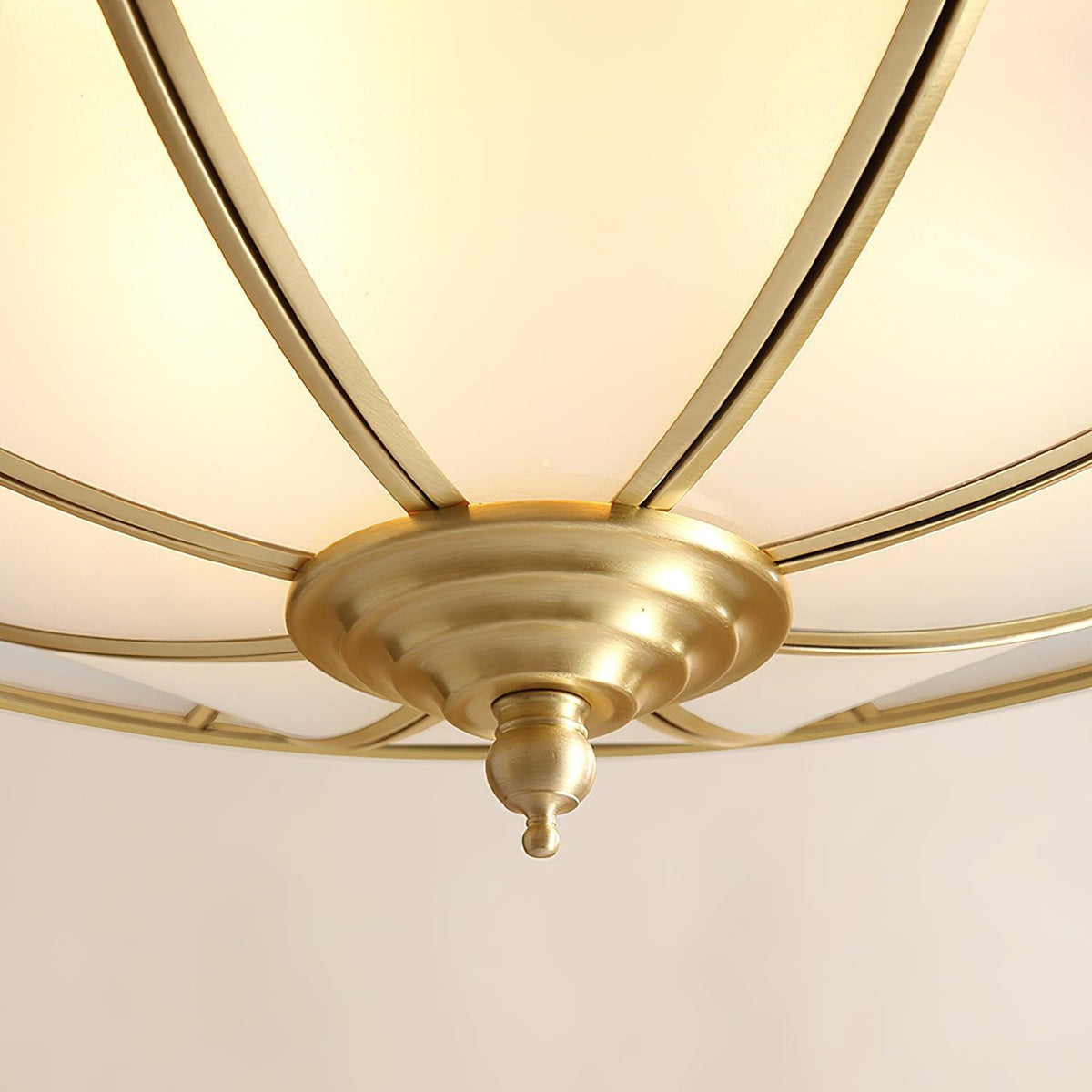 Ulrinara Postmoderne Luxe Tambour Laiton Verre Plafonnier - Neutralighting
