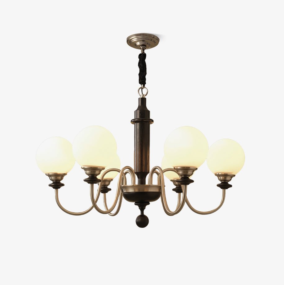 Nyvinia Chandelier en Laiton Vintage et Verre - Neutralighting