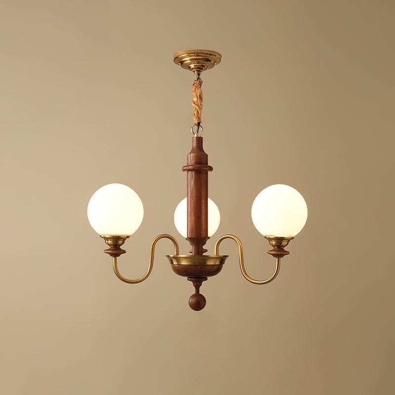 Nyvinia Chandelier en Laiton Vintage et Verre - Neutralighting