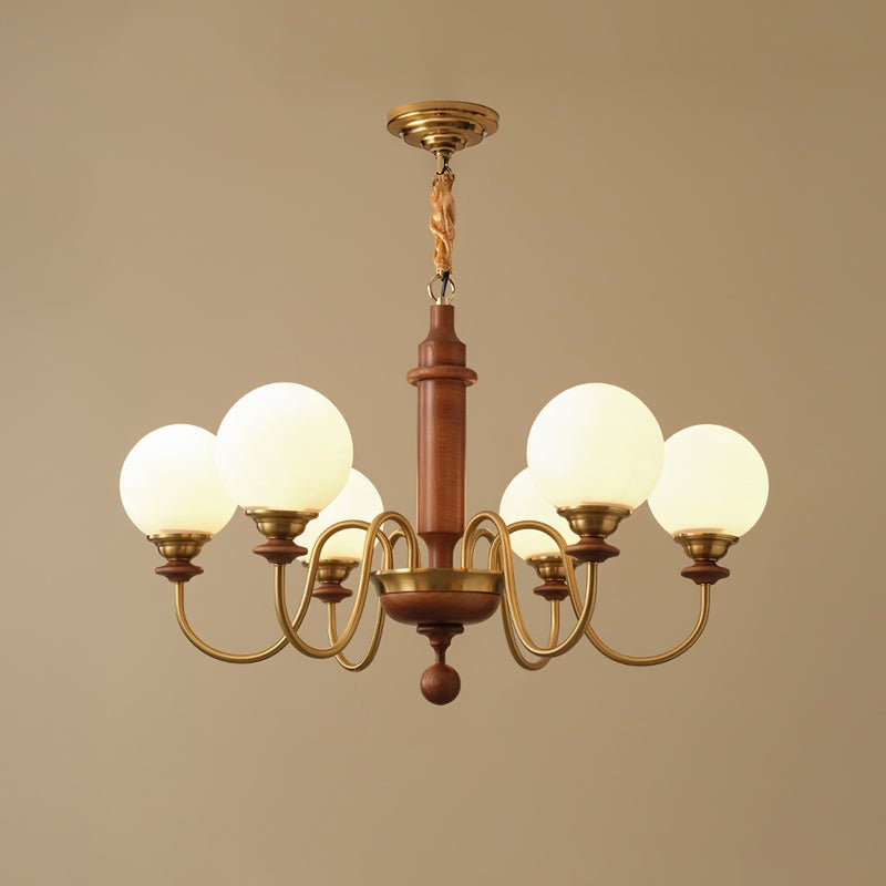 Nyvinia Chandelier en Laiton Vintage et Verre - Neutralighting