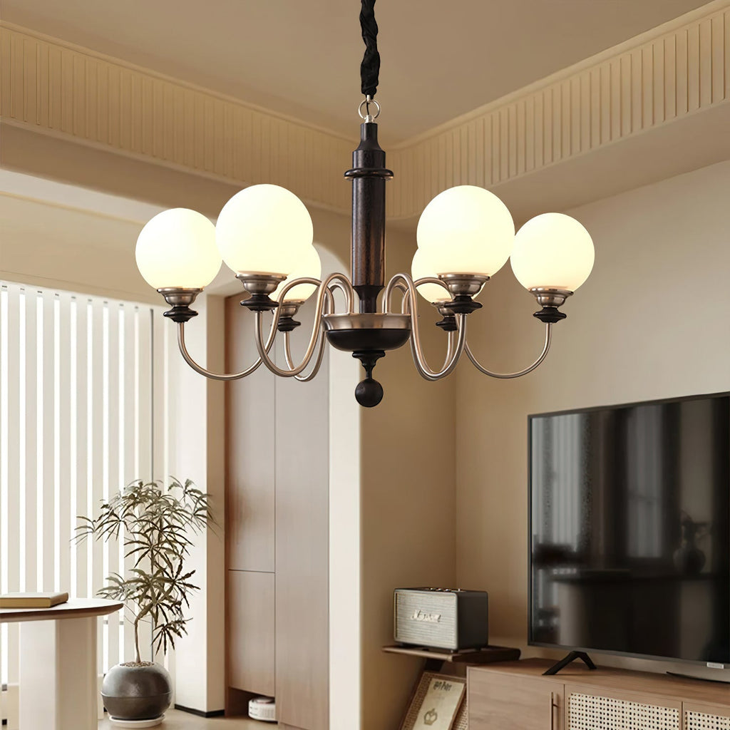 Nyvinia Chandelier en Laiton Vintage et Verre - Neutralighting