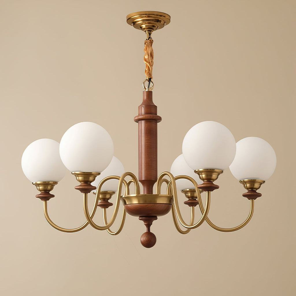 Nyvinia Chandelier en Laiton Vintage et Verre - Neutralighting