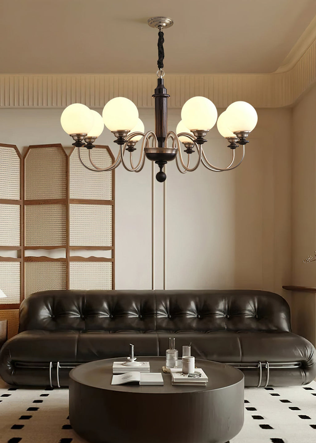 Nyvinia Chandelier en Laiton Vintage et Verre - Neutralighting