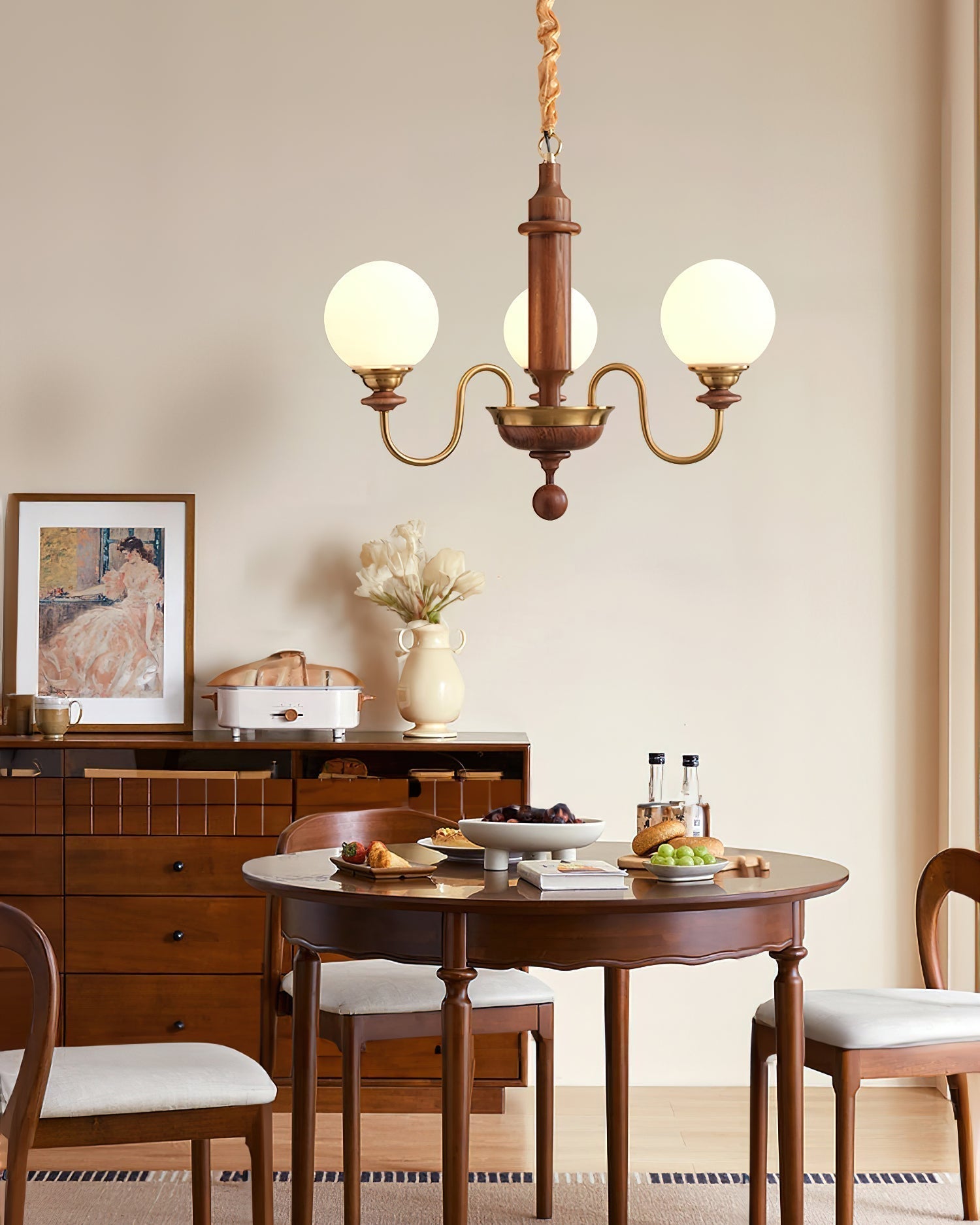 Nyvinia Chandelier en Laiton Vintage et Verre - Neutralighting