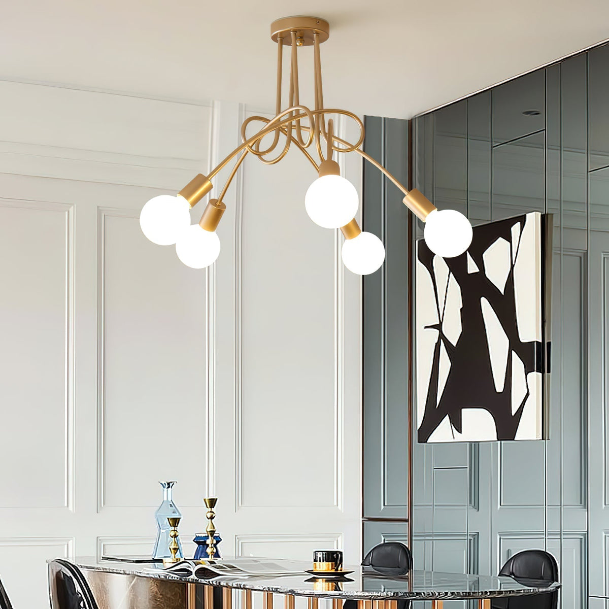 Oasis Lampe De Plafond Sputnik Métal Verre Art Unique - Neutralighting