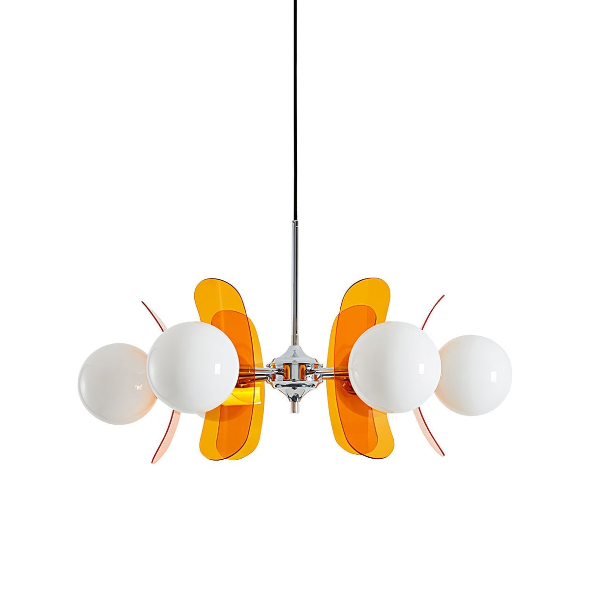 Prism Chandelier Sputnik Créatif En Verre Orange Et Acrylique - Neutralighting