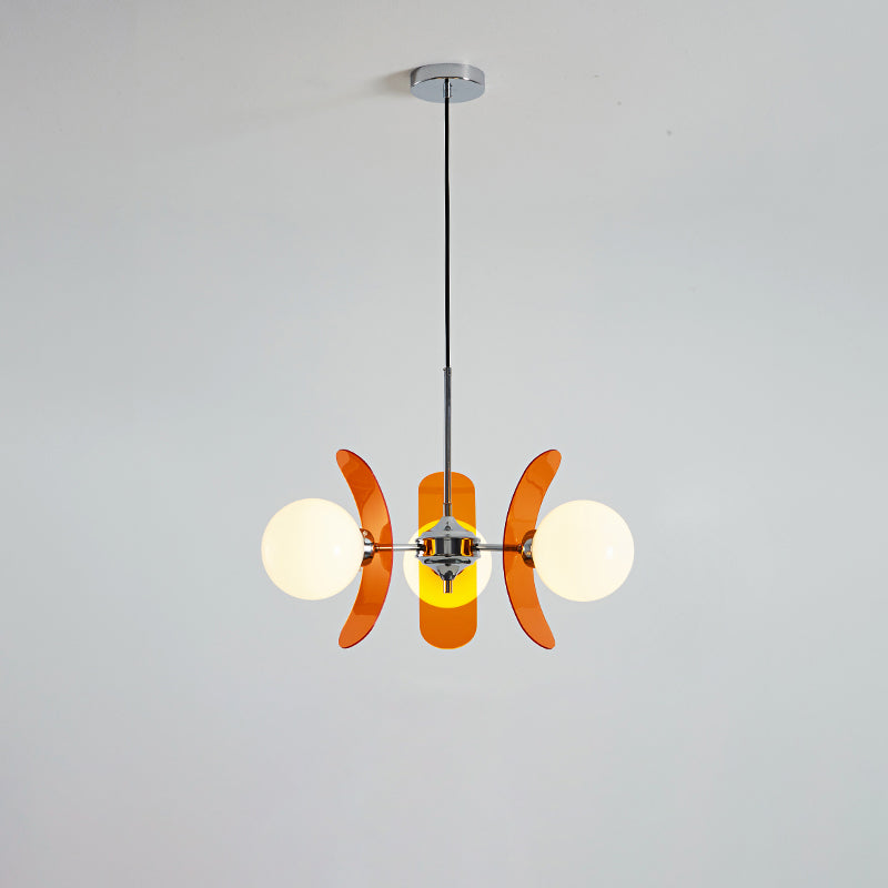 Prism Chandelier Sputnik Créatif En Verre Orange Et Acrylique - Neutralighting