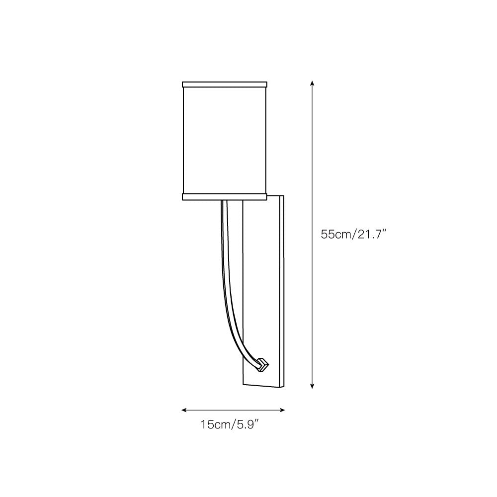 Slate Lampe Murale En Métal Et Tissu Minimaliste Moderne - Neutralighting
