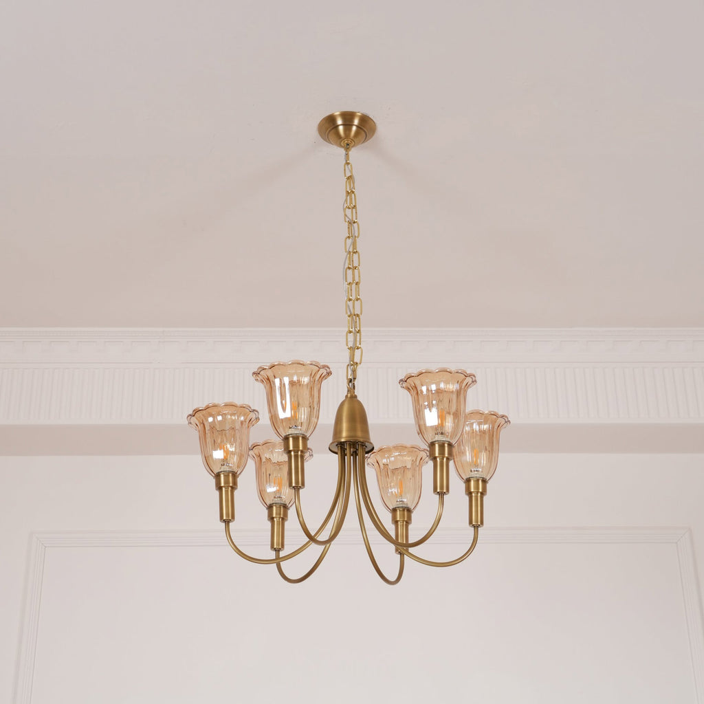 Tempo Chandelier Métal Laiton Art Déco Vintage - Neutralighting