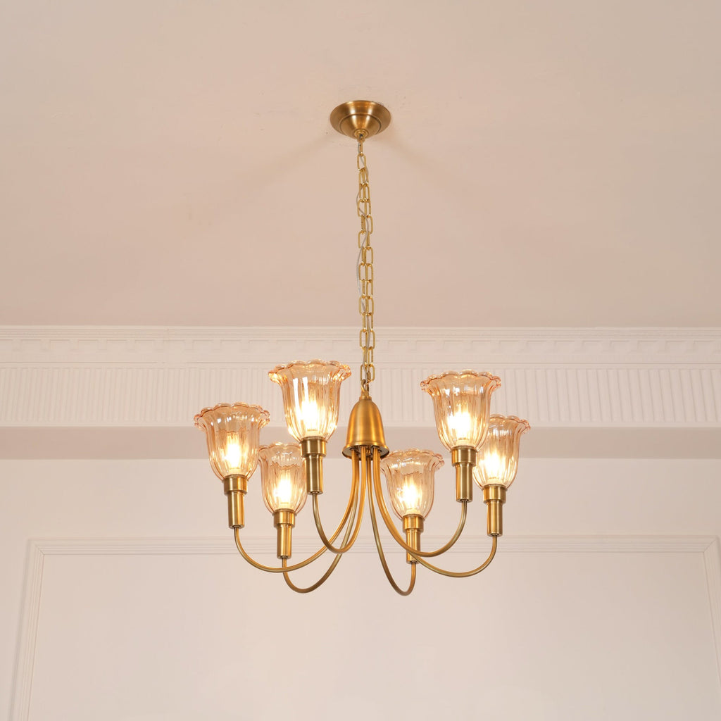 Tempo Chandelier Métal Laiton Art Déco Vintage - Neutralighting