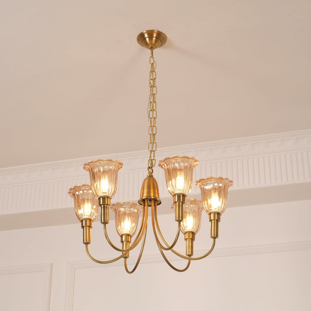 Tempo Chandelier Métal Laiton Art Déco Vintage - Neutralighting