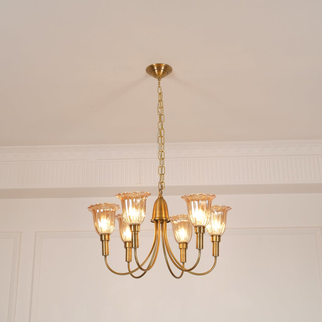 Tempo Chandelier Métal Laiton Art Déco Vintage - Neutralighting
