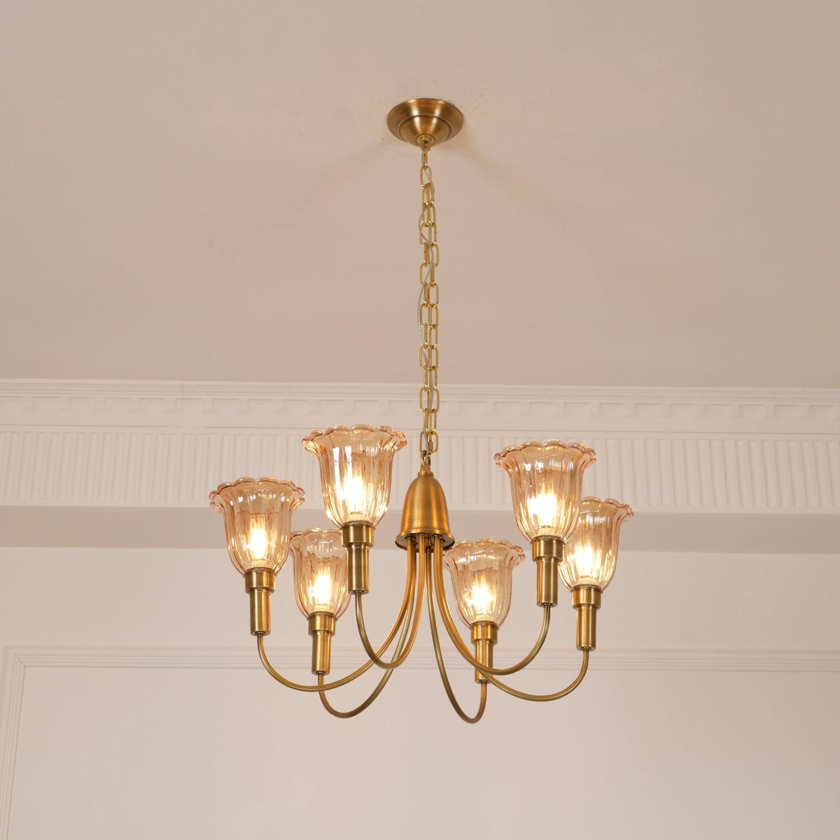 Tempo Chandelier Métal Laiton Art Déco Vintage - Neutralighting